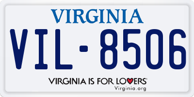 VA license plate VIL8506