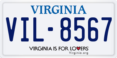 VA license plate VIL8567