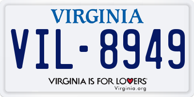 VA license plate VIL8949