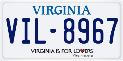 VA license plate VIL8967