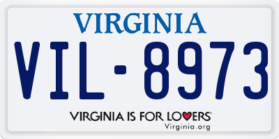 VA license plate VIL8973