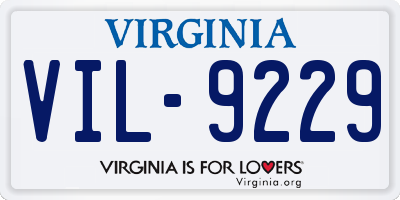 VA license plate VIL9229