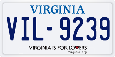 VA license plate VIL9239
