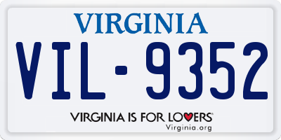 VA license plate VIL9352