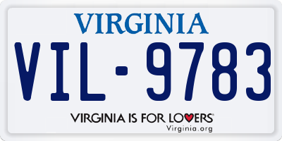 VA license plate VIL9783
