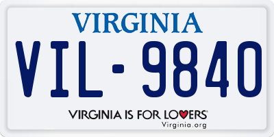 VA license plate VIL9840