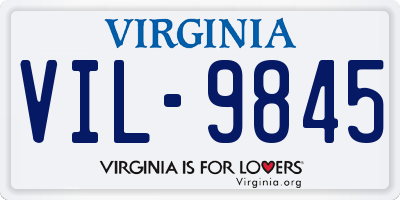VA license plate VIL9845