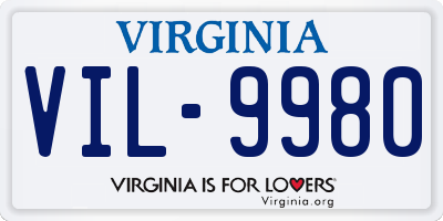 VA license plate VIL9980