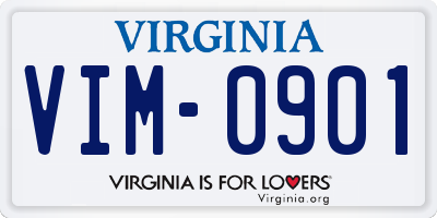 VA license plate VIM0901
