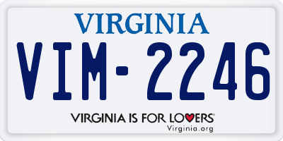 VA license plate VIM2246