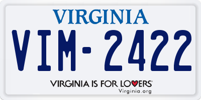 VA license plate VIM2422