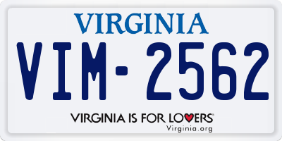 VA license plate VIM2562