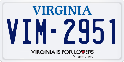 VA license plate VIM2951