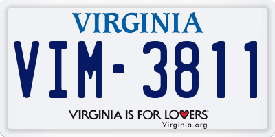 VA license plate VIM3811
