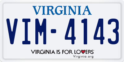 VA license plate VIM4143