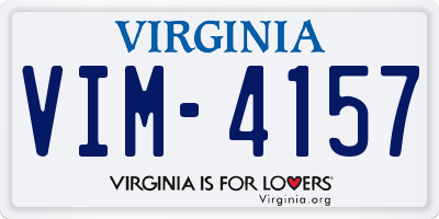 VA license plate VIM4157