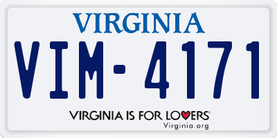 VA license plate VIM4171