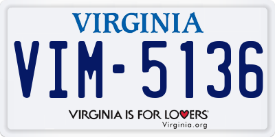 VA license plate VIM5136