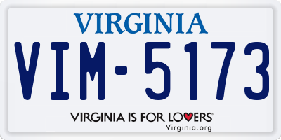 VA license plate VIM5173