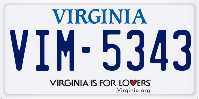 VA license plate VIM5343