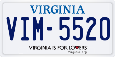 VA license plate VIM5520