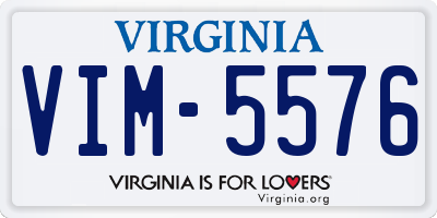 VA license plate VIM5576