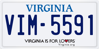 VA license plate VIM5591