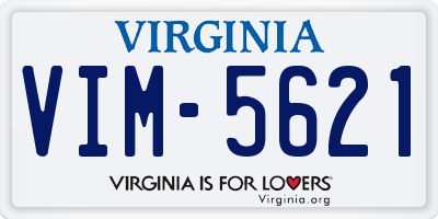 VA license plate VIM5621