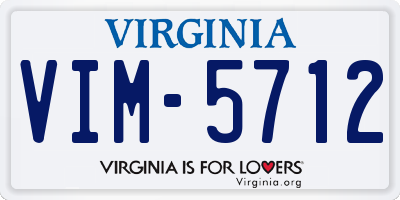 VA license plate VIM5712