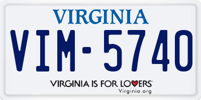 VA license plate VIM5740