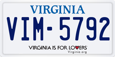 VA license plate VIM5792