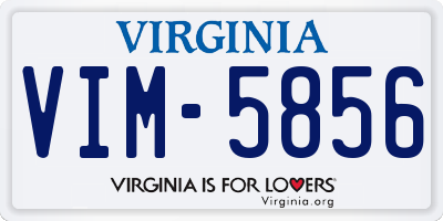 VA license plate VIM5856