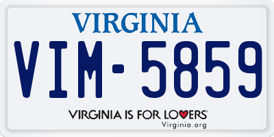 VA license plate VIM5859