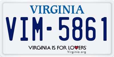 VA license plate VIM5861