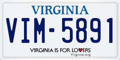 VA license plate VIM5891