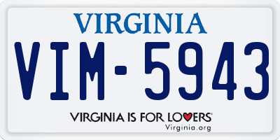 VA license plate VIM5943