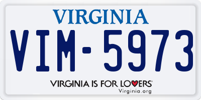 VA license plate VIM5973