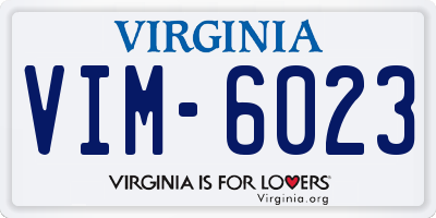 VA license plate VIM6023