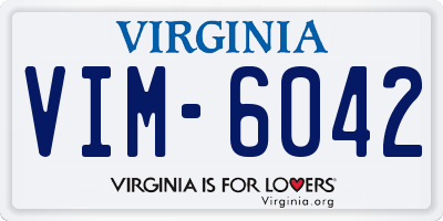 VA license plate VIM6042