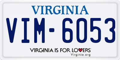 VA license plate VIM6053