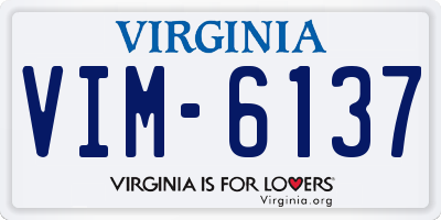 VA license plate VIM6137