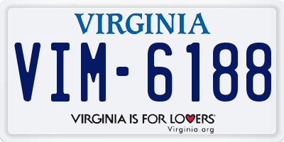 VA license plate VIM6188