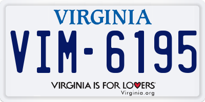 VA license plate VIM6195