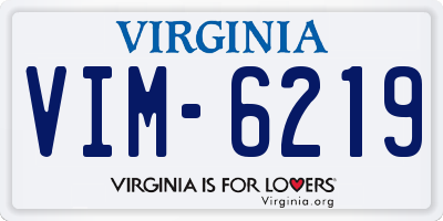 VA license plate VIM6219