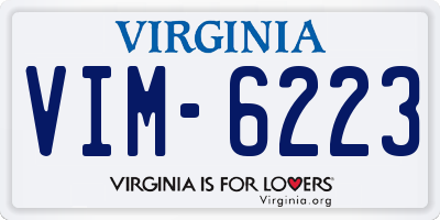VA license plate VIM6223