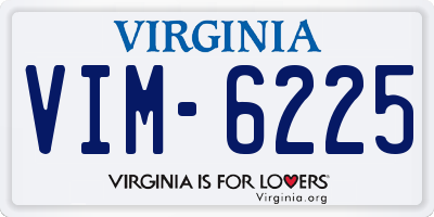 VA license plate VIM6225
