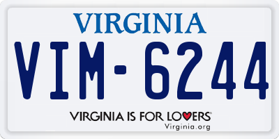 VA license plate VIM6244