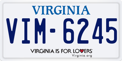 VA license plate VIM6245