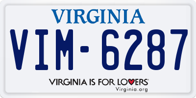 VA license plate VIM6287