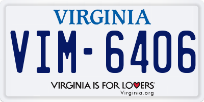 VA license plate VIM6406